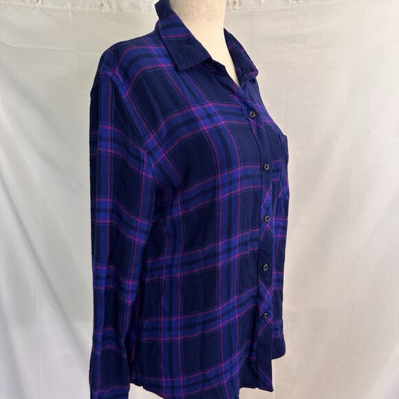 Rails Hunter Button Up Flannel In Plaid Top SMALL Azure & Scarlet - Picture 7 of 10